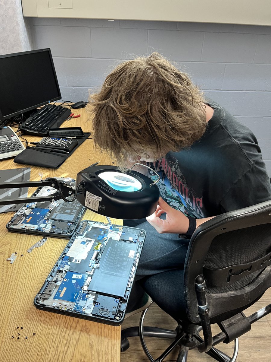 For the first time in Tech Tribe history, Parker, one of our hardware leaders, successfully soldered a new audio jack onto the motherboard of a 1:1 Google Chromebook. This saved us from paying a third party or doing a motherboard swap, saving approximately $220! #hireyourstudents