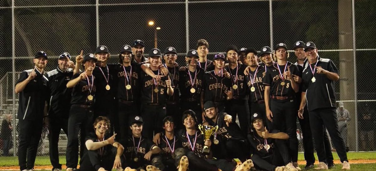It took 41 years, but CHS is back on top of Pinellas County baseball!  The Cougars won the conference championship tonight 8-4 over Northeast!

The boys made it clear they are not done yet, but what an amazing team accomplishment!

#GoCougars