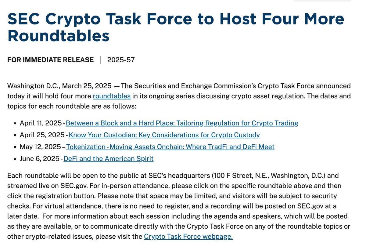 ArtemisTaxApp's tweet photo. SEC’s Crypto Task Force to host second roundtable on digital asset regulation https://t.co/zi1f7ZKUfz
