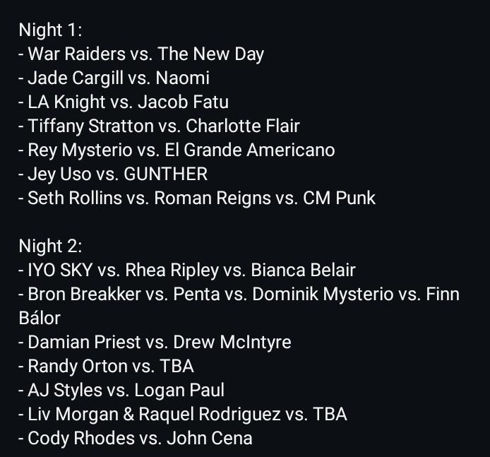 PhysCores's tweet photo. The #WrestleMania    Night 1 And 2 Official Match Schedule https://t.co/XTLsFJQ4eI