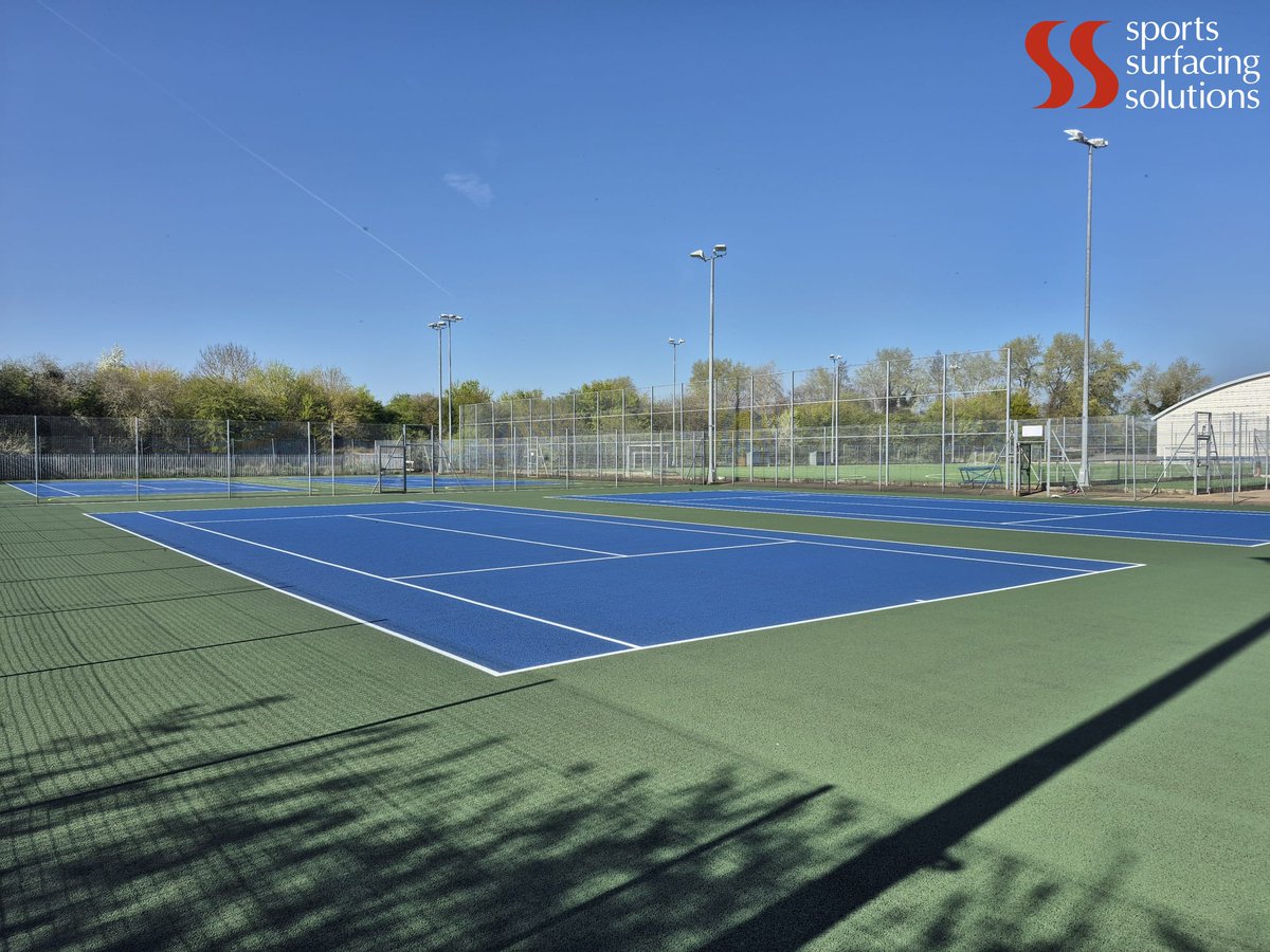 Sportssurfacing's tweet image. After resurfacing these 4 courts for Halo Leisure at the Bridge Street Leisure Centre last October, we returned this week to apply the final acrylic colour coat and lines.