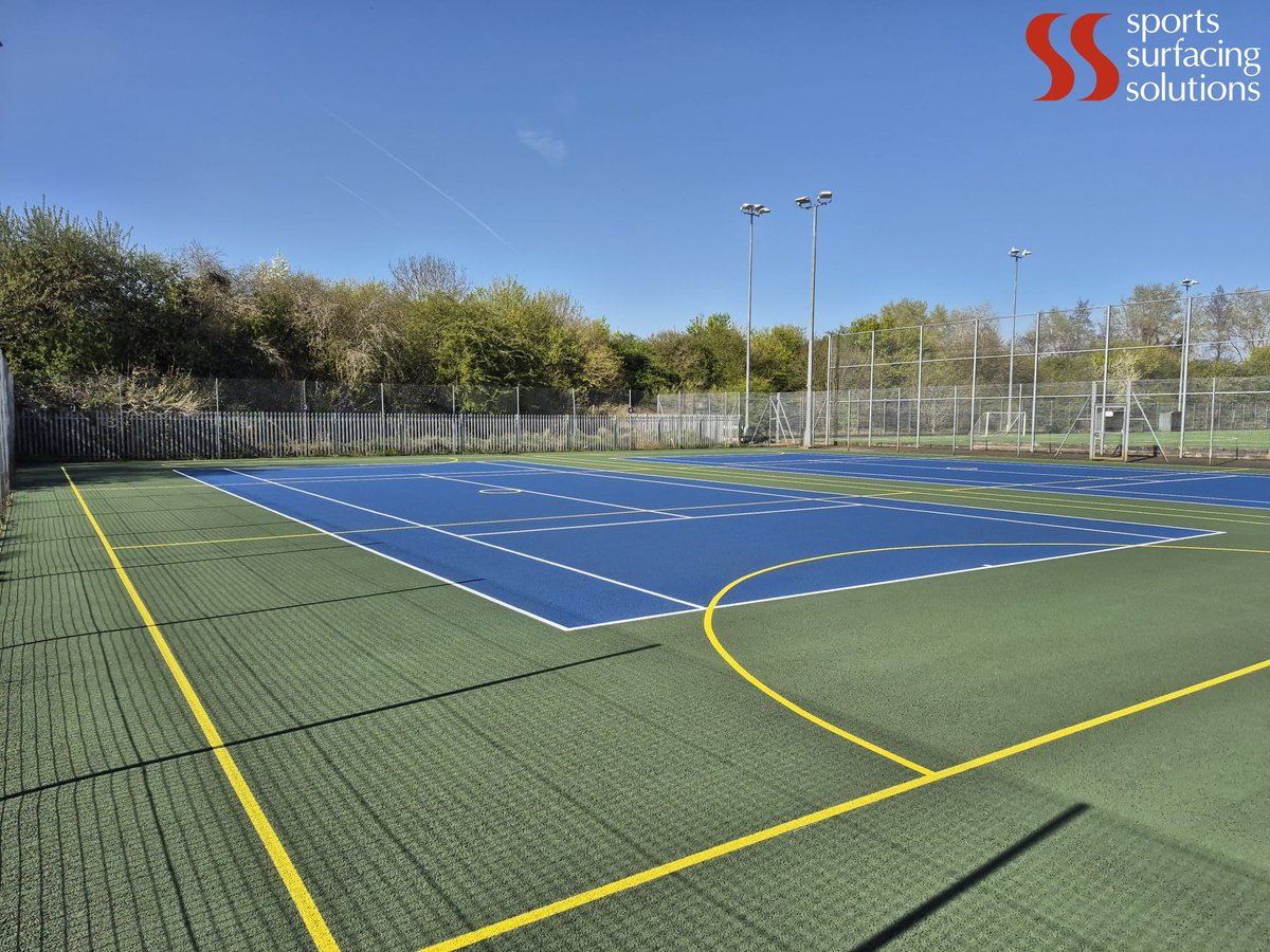 Sportssurfacing's tweet image. After resurfacing these 4 courts for Halo Leisure at the Bridge Street Leisure Centre last October, we returned this week to apply the final acrylic colour coat and lines.
