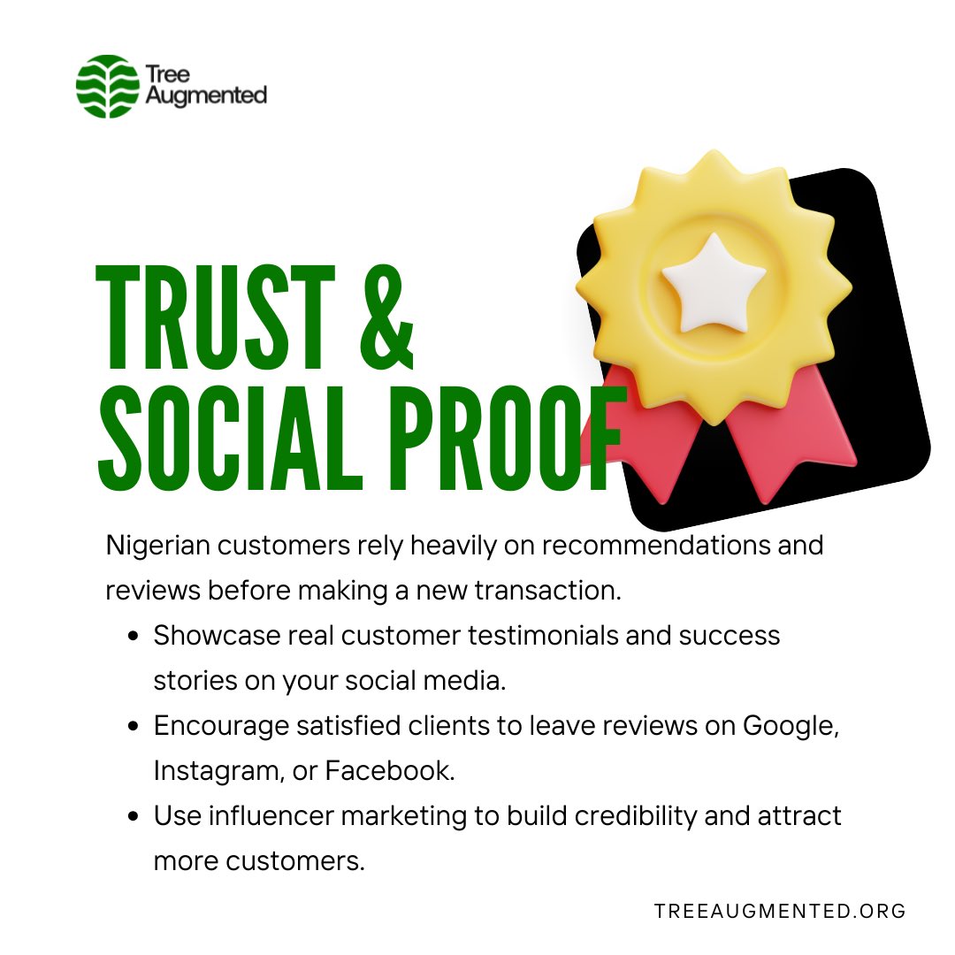 treeaugmented's tweet photo. If you’re selling in the Nigerian market, you can’t afford to guess—you need to KNOW.

From trust &amp; convenience to value for money, we’ve broken down the key things that make or break a sale for local customers. 🛍️📱 https://t.co/Ofr8CKvuaM