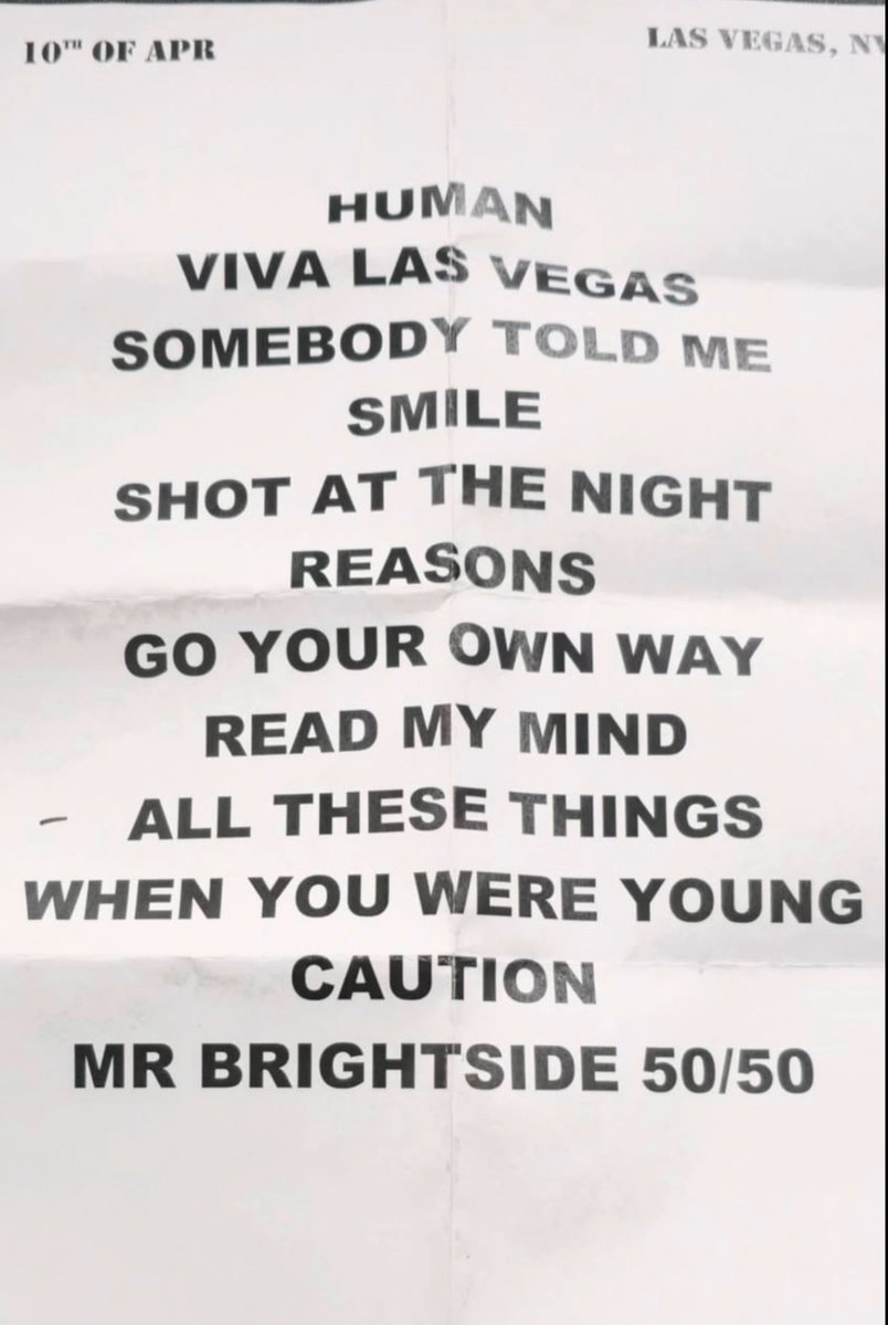 Naikenn's tweet photo. I know this might be unpopular …but…how on Earth make it ‘Caution’ to a so short set list and not Ruanaways or Spaceman.?? 🤔 I’d love to know! https://t.co/gpgSGiA08j