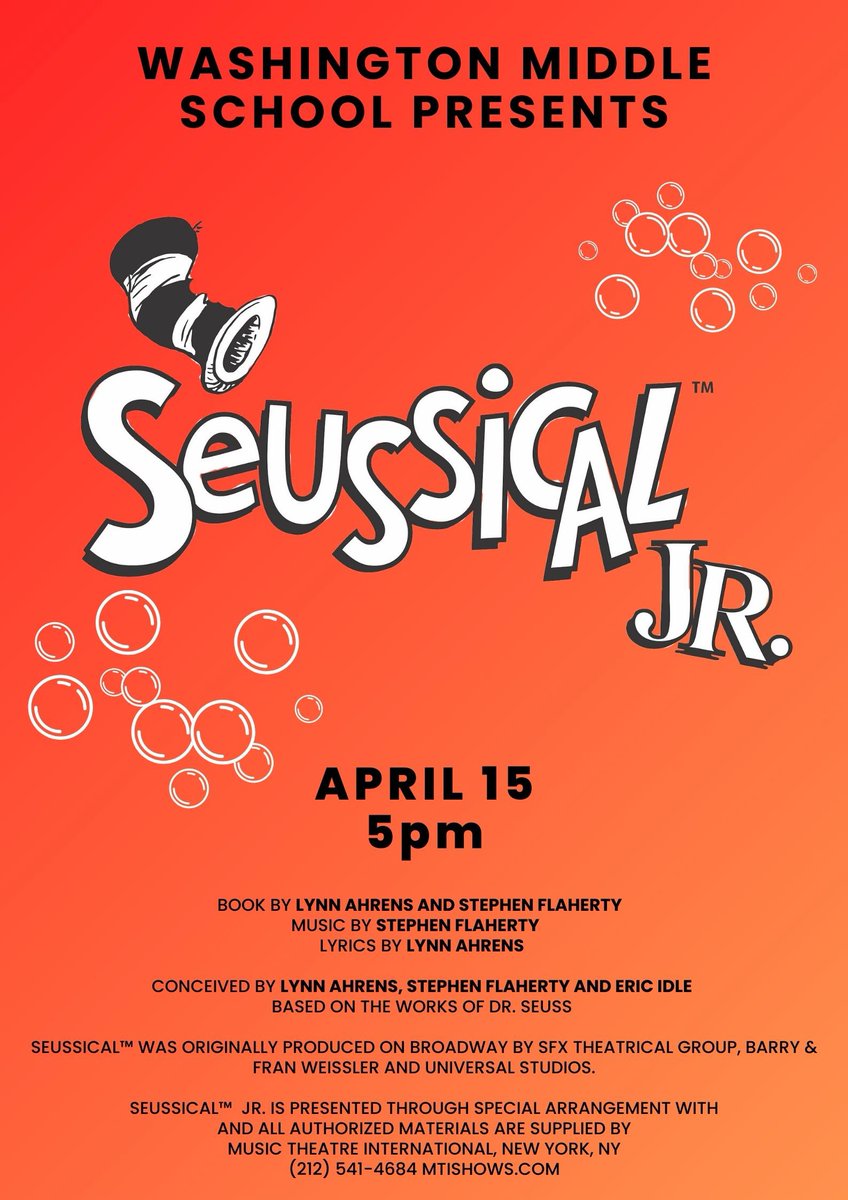 La Habra Schools (@lhschools) on Twitter photo You’re Invited! You’re Invited! Oh, what a delight!
To a show full of wonder on a magical night!
"Seussical Jr." is coming your way—
At <a href="/WMSPatriots/">Washington MS</a> Middle School, hip-hip-hooray!
The Cat in the Hat and Horton the Who,
Mayzie and Jojo—yes, they’ll be there too!
With songs to You’re Invited! You’re Invited! Oh, what a delight!
To a show full of wonder on a magical night!
"Seussical Jr." is coming your way—
At <a href="/WMSPatriots/">Washington MS</a> Middle School, hip-hip-hooray!
The Cat in the Hat and Horton the Who,
Mayzie and Jojo—yes, they’ll be there too!
With songs to