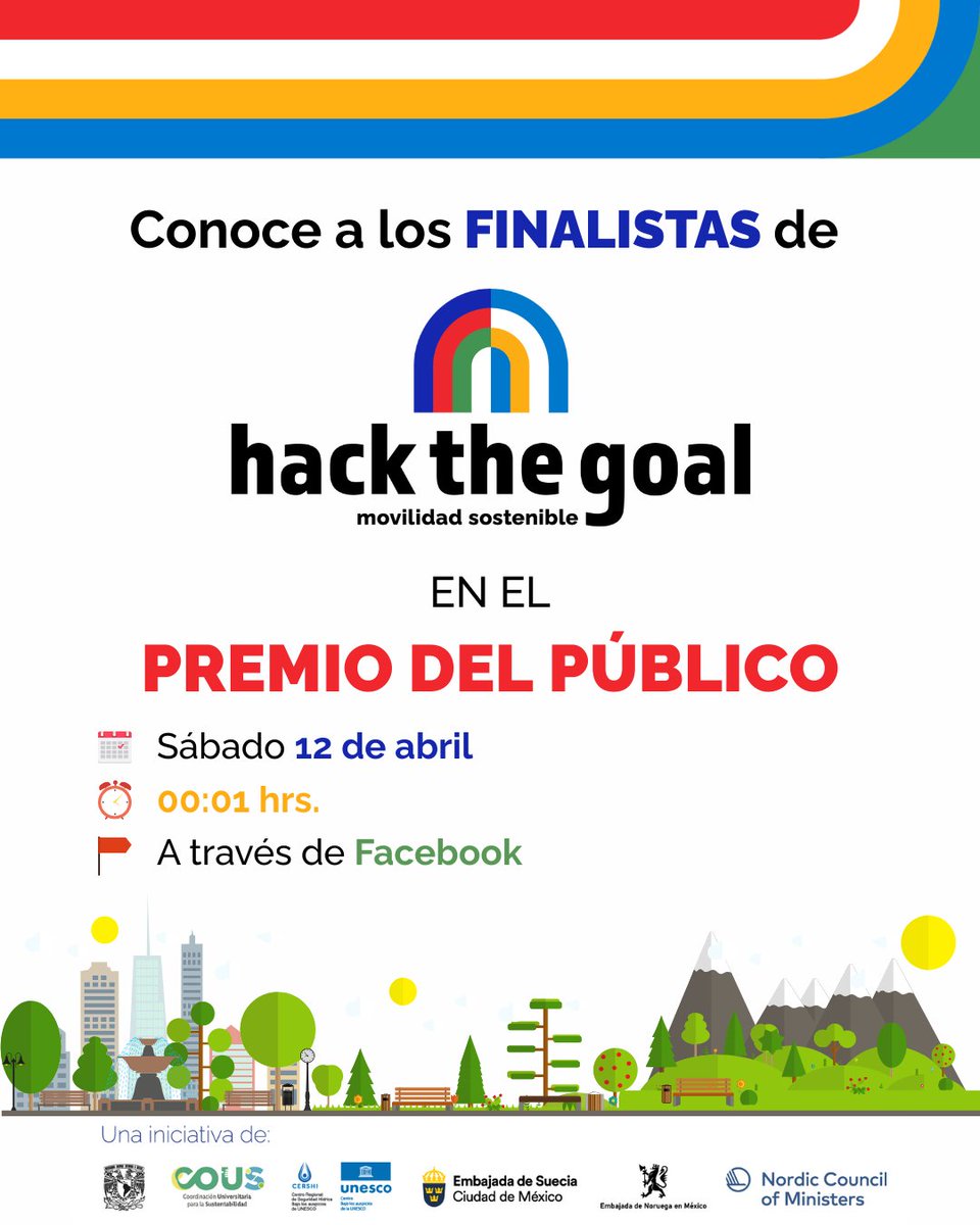 Agua_UNAM's tweet photo. Porque las sorpresas en #HacktheGoal aún no paran te presentamos el #Premio del Público, un espacio en el que podrás conocer a nuestros finalistas y sus #proyectos  enfocados a atender los desafíos de #movilidad de una manera amigable con el #MedioAmbiente. 🚘🚗🌱🌎 https://t.co/BwkTKcRFpB