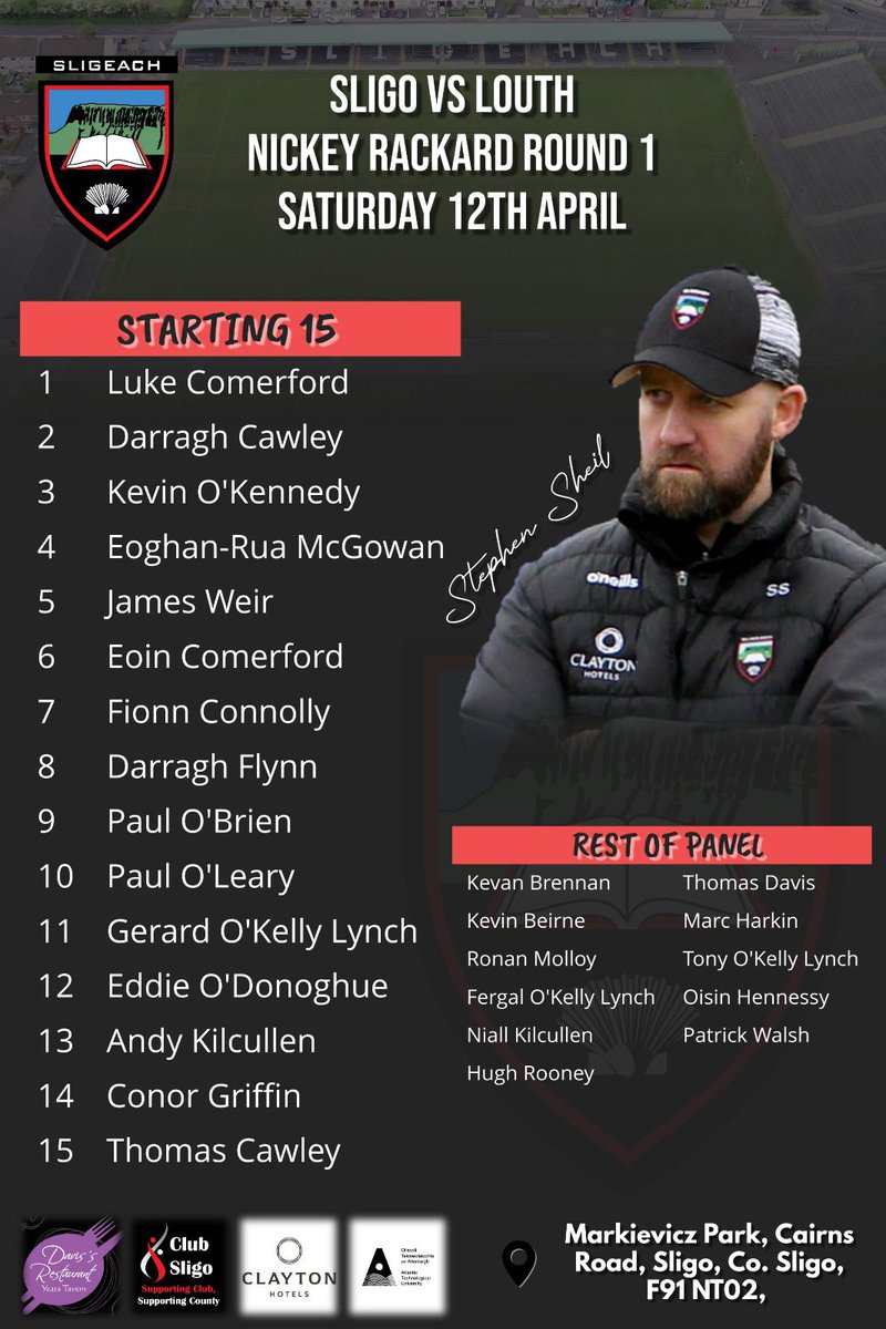 sheil_stephen's tweet image. @sligogaa @louthgaa 

Big one tomorrow. We open our Nicky Rackard campaign against Louth — throw-in at 3.00pm in Markievicz Park. 
The lads are ready. We’ve built well, now it’s time to deliver. #RowTheBoat #SligoGAA #Hurling