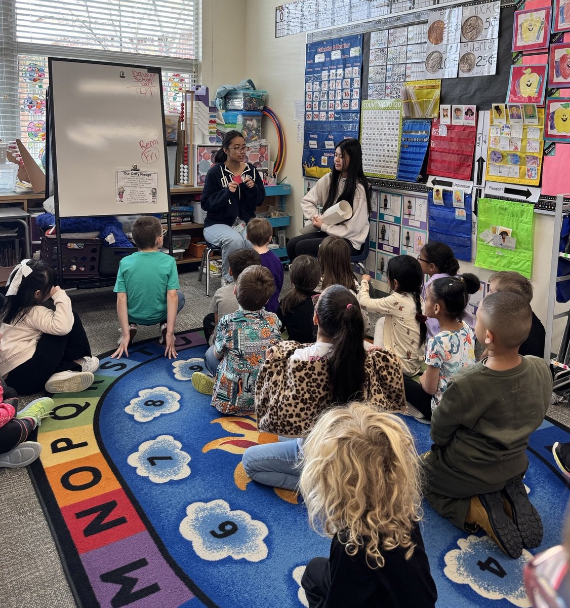 MOH_MPS's tweet photo. MHS students visited Kindergarten, First, and Second Grade classrooms to read stories and celebrate Read Across America! 📚✨#ReadAcrossAmerica #ReadingTogether https://t.co/6lNn31j5Z4