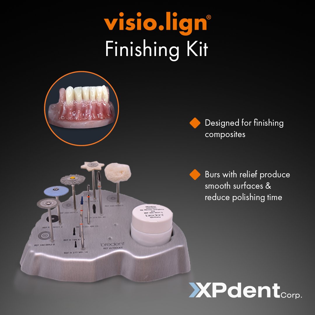 xpdent's tweet image. ✨ Visio.Lign® Finishing Kit ✨

Optimized for processing composite &amp;amp; Visio.Lign® Veneers &amp;amp; ensures a perfect finish. 🦷✨

Learn more on our website for Visio.Lign® Finishing Kit 👇
xpdent.com/catalog/catego…

#xpdent #bredent #bredentgroup #dentalcare #dentalcosmetics