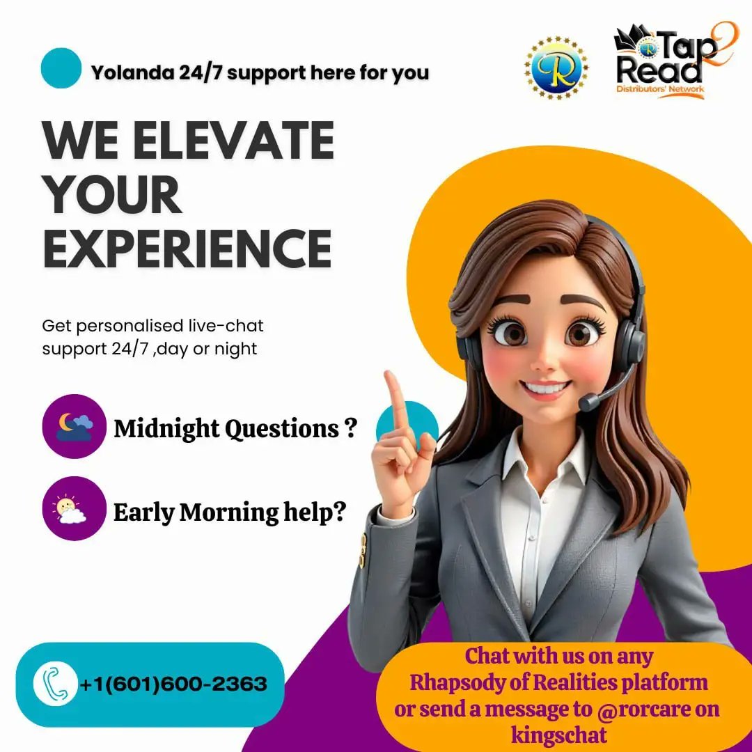 RhapsodyDaily's tweet photo. 𝙔𝙊𝙇𝘼𝙉𝘿𝘼 𝙄𝙎 𝙃𝙀𝙍𝙀 𝙁𝙊𝙍 𝙔𝙊𝙐!

Get personalised Live-Chat Support 24/7, day or night!

Chat with Yolanda on any Rhapsody of Realities Platform or send a message to @rorcare on KingsChat!

#Qubads
#Tap2Read
#Yolanda
#RhapsodyApp
#MyStreamSpace
#PointsRedemption https://t.co/5zxFCQEsA9