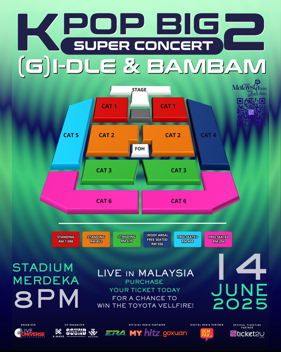 goKPOP's tweet photo. [🇲🇾] #BAMBAM &amp; #GIDLE are coming to Malaysia this June for KPOP BIG 2 Super Concert 🔥

📅 14 June (Sat)
⏰8PM
📍Stadium Merdeka
🎟️RM294 - RM1,098
🔗https://t.co/6O4JJWM3lJ (Early bird promo: 16 Apr)

#kpopbig2superconcert #GIDLEinMY #여자아이들 #BamBaminMY #뱀뱀 https://t.co/MdRIUNyPhW