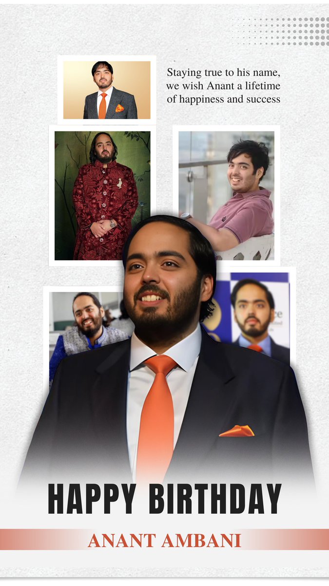 Anant Ambani celebrates his 30th birthday today! 🎉 May this year bring you immense joy, prosperity, and unforgettable moments. Happy Birthday! Anant Dada Happy Birthday #HBDAnantAmbani