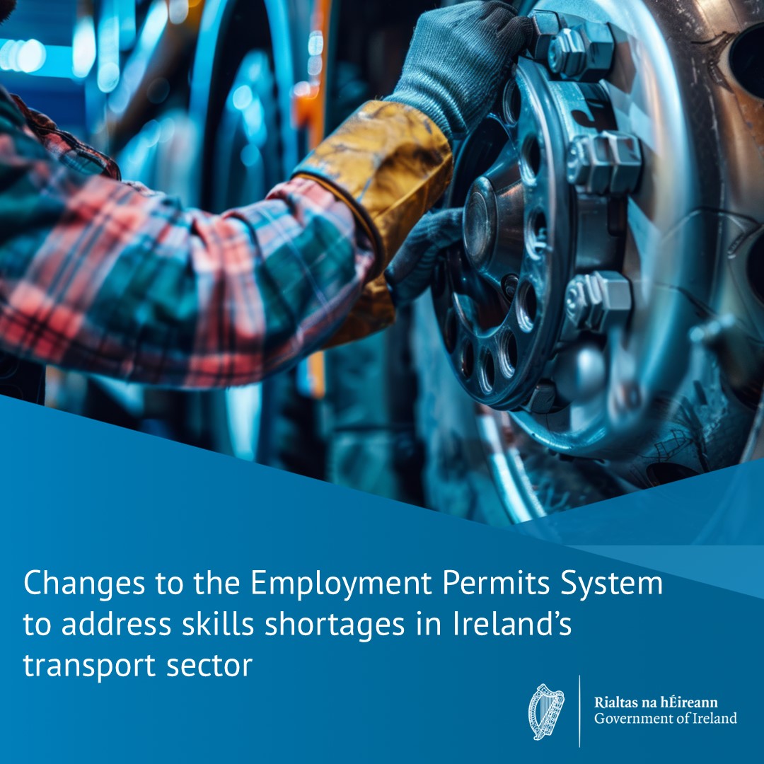 Department of Enterprise, Trade and Employment (@deptenterprise) on Twitter photo Employment Permits: New Measures to Support the Transport Sector
Minister <a href="/peterburkefg/">Peter Burke</a>, has signed regulations making changes to the employment permits system to address skills shortages in Ireland’s transport sector.
The quota for car mechanics will increase by 200, the quota Employment Permits: New Measures to Support the Transport Sector
Minister <a href="/peterburkefg/">Peter Burke</a>, has signed regulations making changes to the employment permits system to address skills shortages in Ireland’s transport sector.
The quota for car mechanics will increase by 200, the quota