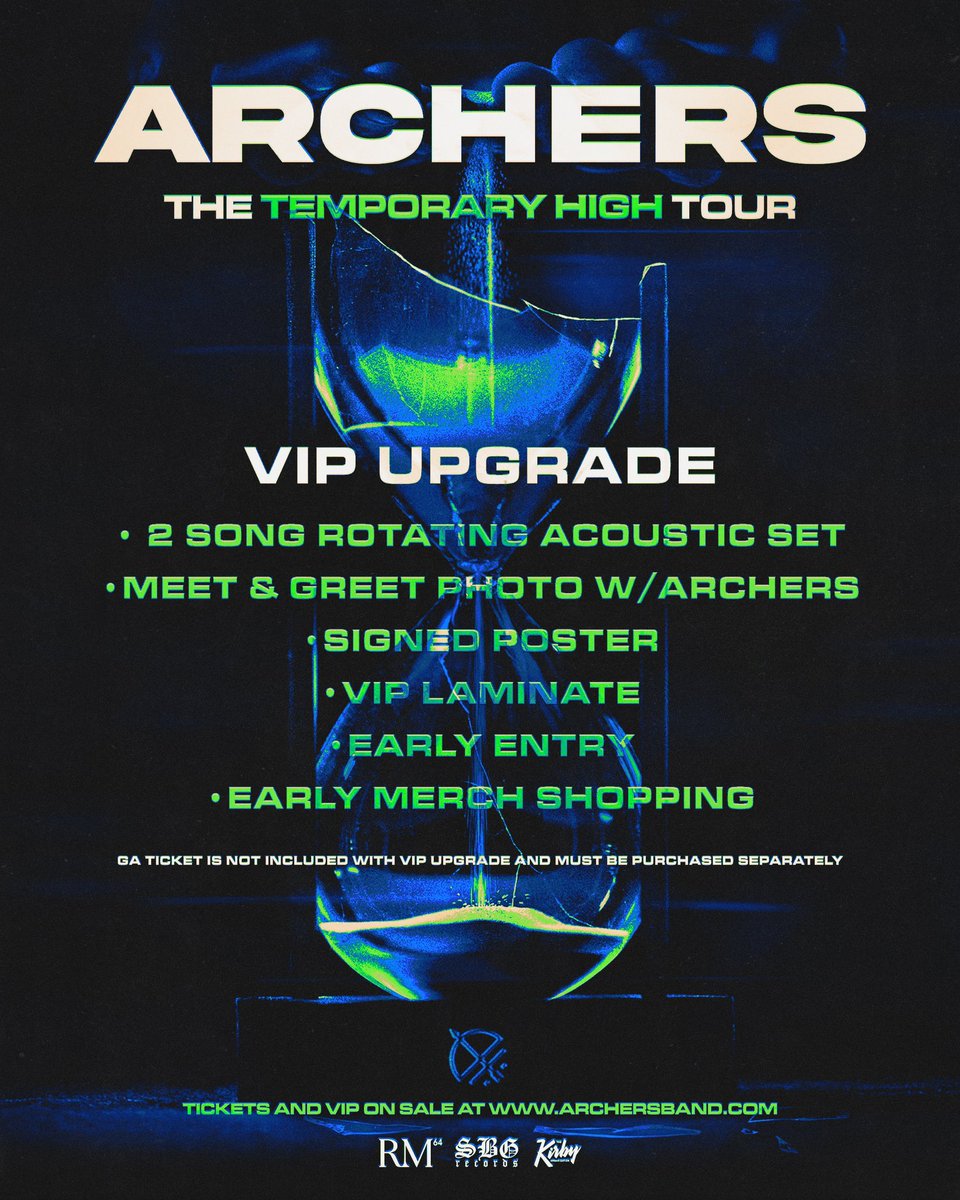 Tickets are on sale now for The Temporary High Tour with <a href="/WeAreRVLS/">R I V A L S🦋😈</a> <a href="/OFVIRTUE/">OF VIRTUE</a> &amp; <a href="/deadeyesmd/">DEAD EYES</a> 

archersband.com