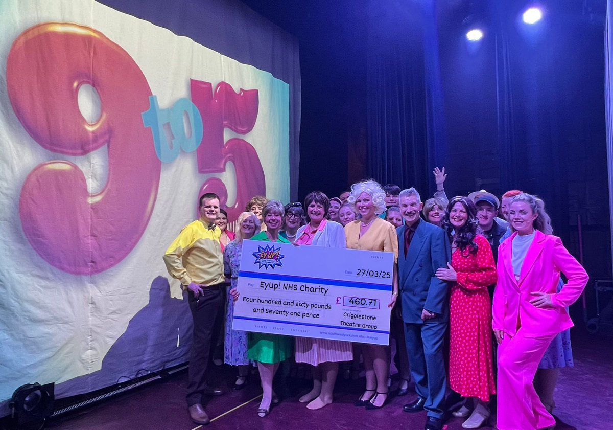 We are incredibly grateful to Crigglestone Theatre Company for choosing EyUp! as their charity of the year for 2024 - 2025. 

Thanks to their amazing efforts, including organising raffles and collecting donations, they have successfully raised over £460! 🙌