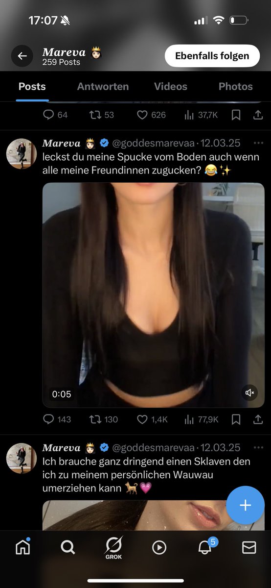Vorsicht bei <a href="/goddesmarevaa/">𝑮𝒐𝒅𝒅𝒆𝒔 𝑴𝒂𝒓𝒆𝒗𝒂𝒂 👑</a> ❗️

Dieses von ihr gepostete Video gehört mir. Weshalb ich stark davon ausgehe, dass dieses ganze Profil ein Scam ist. Schon erbärmlich meinen Content zu klauen und mir aber zu folgen haha