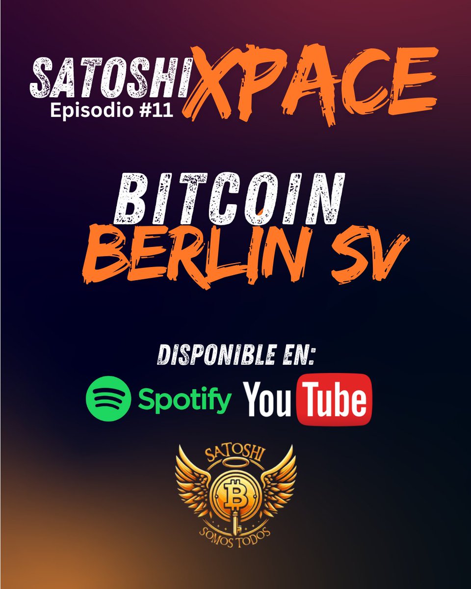 SATOSHI SOMOS TODOS (@unidosxsatoshi) on Twitter photo 🚀🔥 Satoshi Xpace #11 ya está disponible 🔥🚀
¿Te lo perdiste en vivo? ¡No hay lío!
La repetición ya está disponible en YouTube y Spotify
en este episodio hablamos con los líderes de
<a href="/bitcoinberlinsv/">Bitcoin Berlín SV 🇸🇻</a> desde el corazón de El Salvador 🇸🇻
Una charla sobre economia circular 🚀🔥 Satoshi Xpace #11 ya está disponible 🔥🚀
¿Te lo perdiste en vivo? ¡No hay lío!
La repetición ya está disponible en YouTube y Spotify
en este episodio hablamos con los líderes de
<a href="/bitcoinberlinsv/">Bitcoin Berlín SV 🇸🇻</a> desde el corazón de El Salvador 🇸🇻
Una charla sobre economia circular