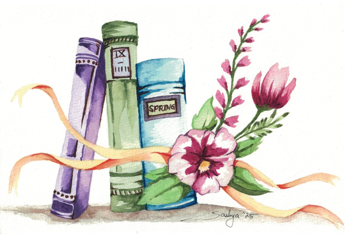 EmpyrealSaskya's tweet photo. It's #NationalLibraryWeek & reading is something I love to do. Fave author is @jamesrollins. The stories he comes up with are just fantastic!
#LibrariesTransform #Read #Reading #Book #Books #Watercolor #Art #Artist #Paint #Painting #ArtistCommunity https://t.co/qnbiHminOP