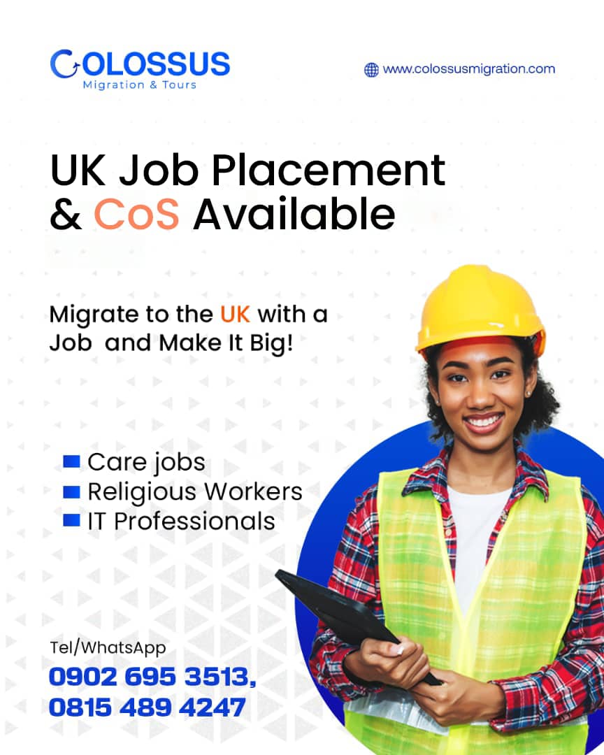 cmtimmigrateltd's tweet image. If you&apos;re interested in migrating to the UK for work purposes, we&apos;re here to help with UK job placement and CoS availability.  #UKJobs #WorkAbroad #MigrateToUK #SkilledWorkerVisa #JobAbroad #UKOpportunities #UKCareer #CoSAvailable #MoveToUK #UKPlacement #UKWorkVisa #CareerAbroad