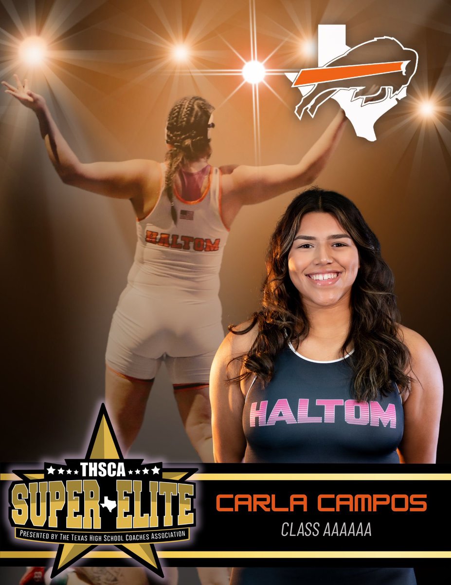 Haltom Wrestling (@haltomwrestling) on Twitter photo Congrats to our buffalo Carla Campos on being selected to <a href="/THSCAcoaches/">THSCA</a> Super Elite Team for Girls Wrestling! She is a buffalo through and through. <a href="/HHSBuffNation/">Haltom High Buff Nation</a> <a href="/Coach_JWTucker/">Coach Tucker - Haltom</a> <a href="/BirdvilleISD/">Birdville ISD</a> #haltomfamily #buffnation Congrats to our buffalo Carla Campos on being selected to <a href="/THSCAcoaches/">THSCA</a> Super Elite Team for Girls Wrestling! She is a buffalo through and through. <a href="/HHSBuffNation/">Haltom High Buff Nation</a> <a href="/Coach_JWTucker/">Coach Tucker - Haltom</a> <a href="/BirdvilleISD/">Birdville ISD</a> #haltomfamily #buffnation