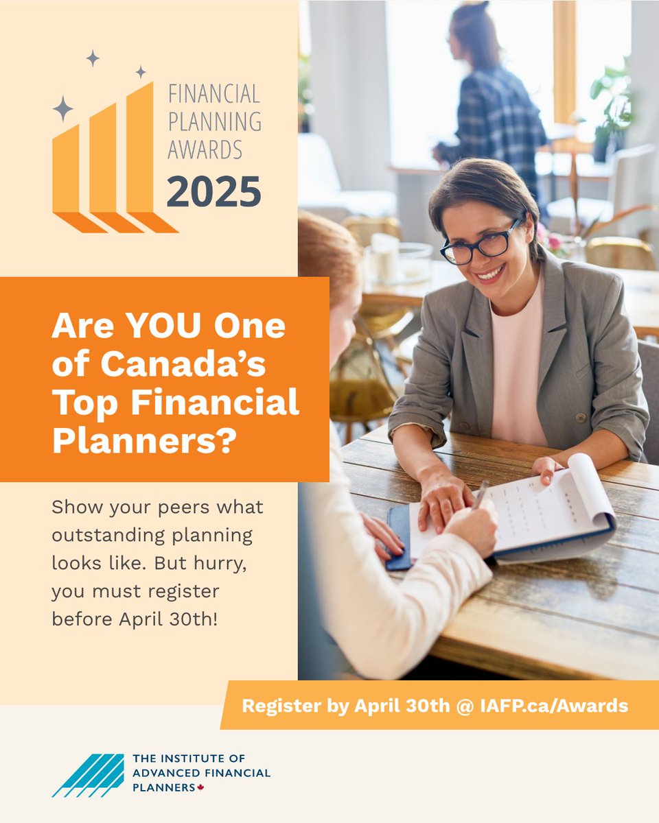 Are you one of Canada’s top financial planners?  

Enter the 2025 Financial Planning Awards (<a href="/fpacanada/">Financial Planning Association of Canada</a> ) by April 30!
Gain national recognition, connect with peers &amp; win a trip to the IAFP Symposium in Nanaimo. 

 Learn more : iafp.ca/awards