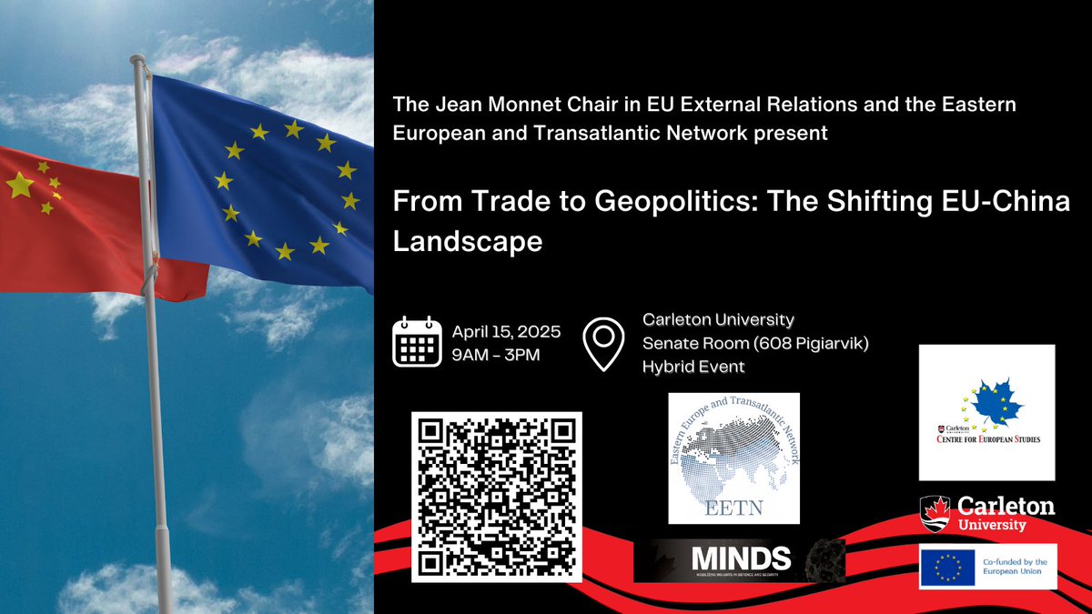 EURUS (@euruscarletonu) on Twitter photo Join <a href="/EETN_REET/">Eastern Europe and Transatlantic Network</a> and <a href="/Cen4EUStudies/">Centre for European Studies, Carleton U</a> on April 15th for the workshop "From Trade to Geopolitics: The Shifting EU-China Landscape". Find more information and the registration link here: carleton.ca/eurus/cu-event⦠Join <a href="/EETN_REET/">Eastern Europe and Transatlantic Network</a> and <a href="/Cen4EUStudies/">Centre for European Studies, Carleton U</a> on April 15th for the workshop "From Trade to Geopolitics: The Shifting EU-China Landscape". Find more information and the registration link here: carleton.ca/eurus/cu-eventā¦