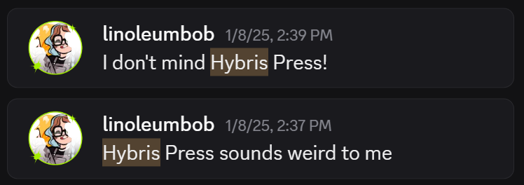 When creating OTHERSIDE, we had to come up with a name for our press, too! Our first Patreon newsletter (next week!) will break down the meaning behind both names.

In the meantime, this screenshot nicely sums up the entire chaotic process. A lot can change in two minutes!