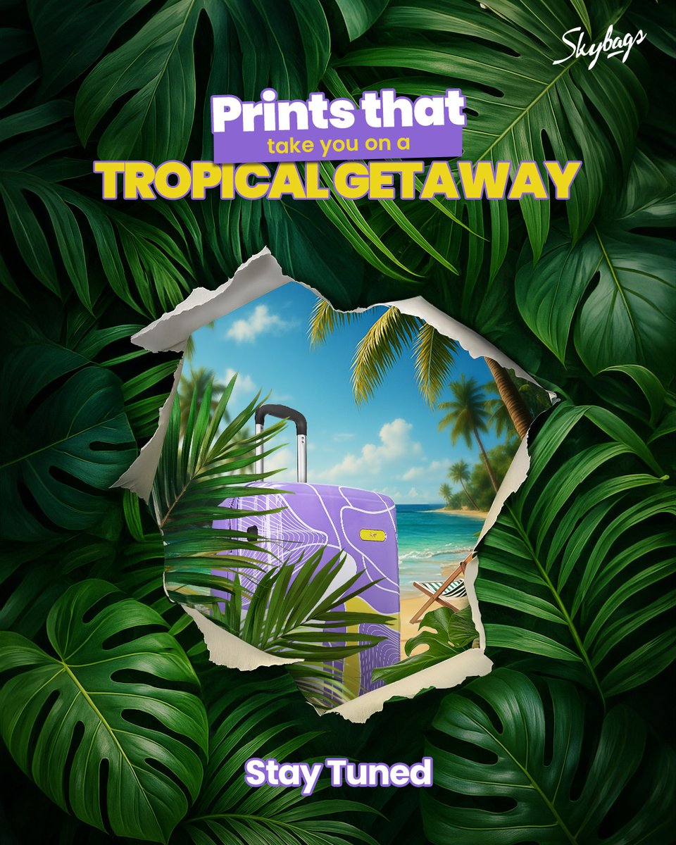 InSkybags's tweet photo. Some prints donโt just pop, they pull you in.
Tear into the tropicals and #LeaveAnImprint with whatโs coming!
#SkybagsLuggage #Paradise #Skybags #EscapeTheMundane #LeaveYourImprint #PrintedLuggage #ScratchFree #FreshVibrantPrints #VacationReady https://t.co/JD7HJUK38r