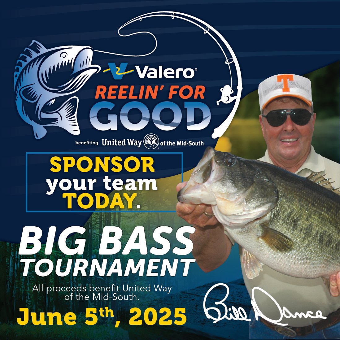 I’m fishin’ - Are you? The Valero Reelin' for Good Big Bass Tournament is your chance to win big prizes. Check out the sponsor benefits and register your team today.