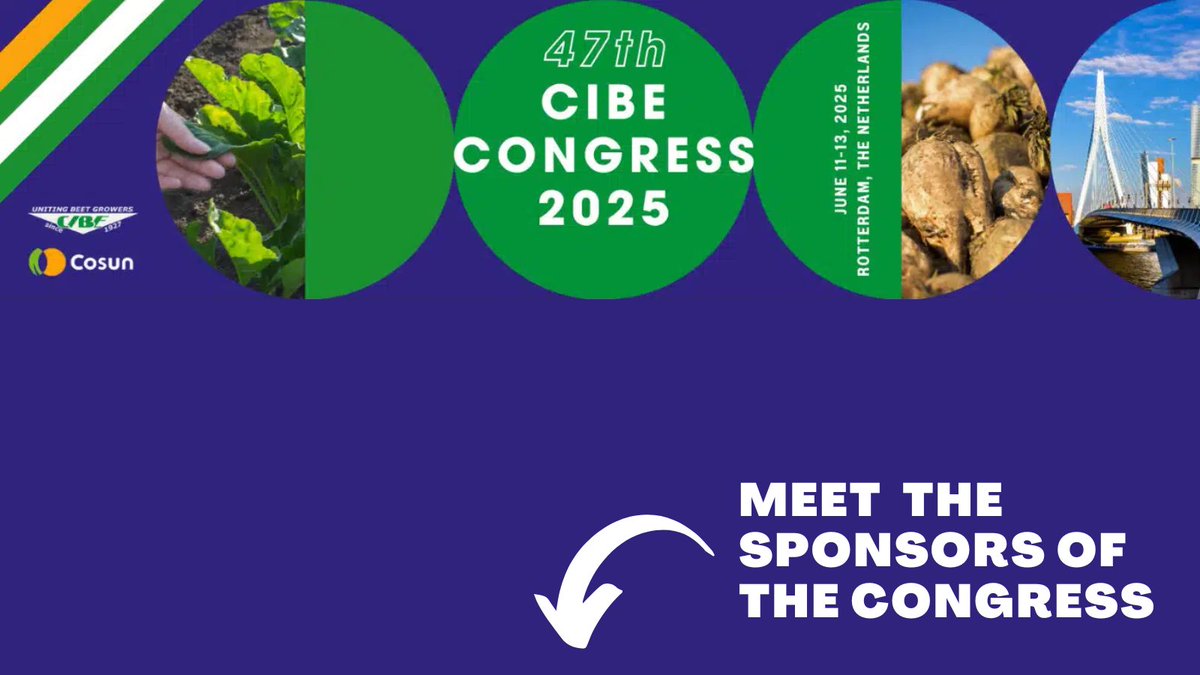 SugarBeetEurope's tweet photo. Vision for Agriculture, CAP, crop protection, #SugarBeet varieties, innovation and trade ➡️many challenges will be on the agenda of our next CIBE 47th Congress in Rotterdam in 2 months... Stay tuned for insights!

Meet the sponsors of this event⬇️ https://t.co/mMbl6n7VO7