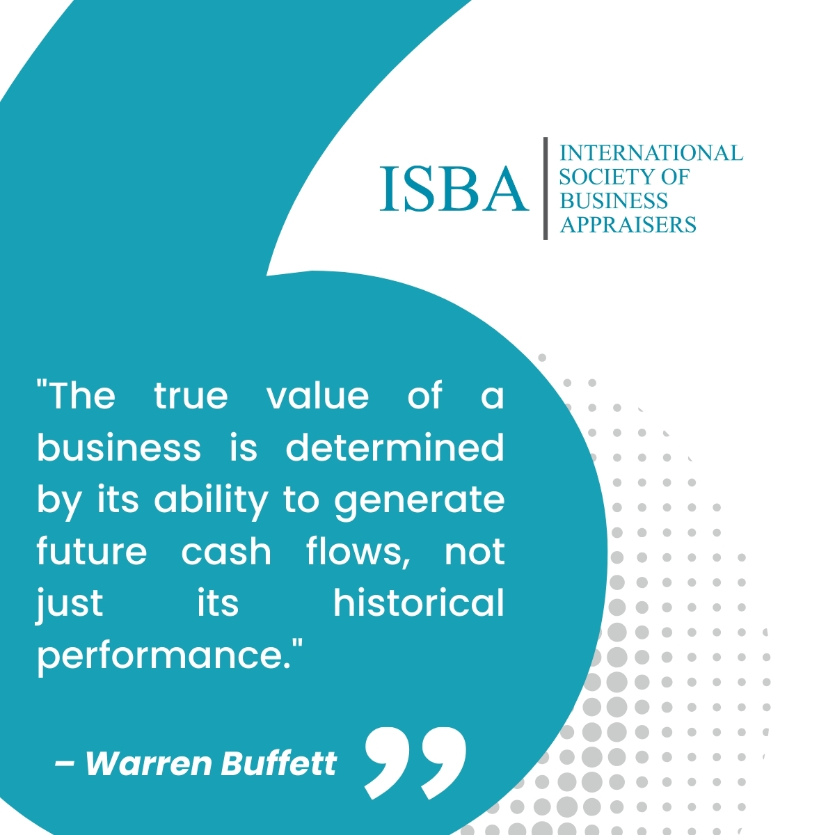 BCACredential's tweet photo. "The true value of a business is determined by its ability to generate future cash flows, not just its historical performance." – Warren Buffett                        

#BusinessValuation #Leadership #ProfessionalGrowth #ISBA #FinancialEducation #BusinessSucces https://t.co/pHRcbtgCv3
