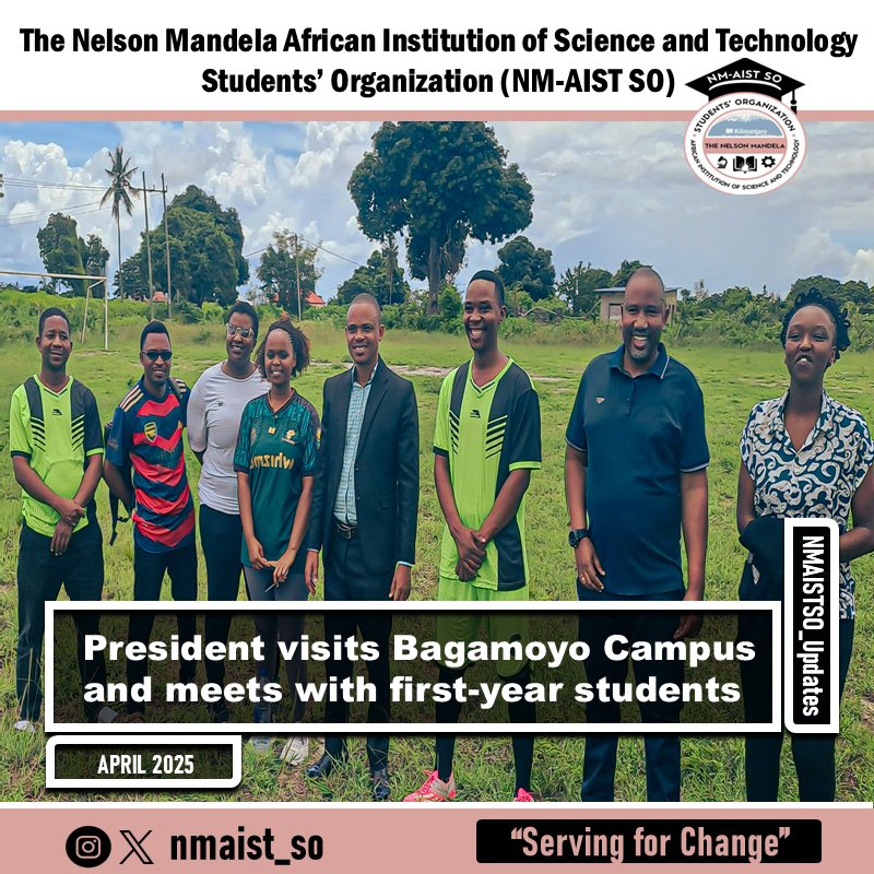NMAIST_SO's tweet photo. NMAISTSO leaders visited Bagamoyo Campus, meeting first-year students, sharing a meal, and cheering at a football game! 🔥 Uniting all scholars! 💪🏾 #NMAIST #NMAISTSO https://t.co/a3yDXOKCGA
