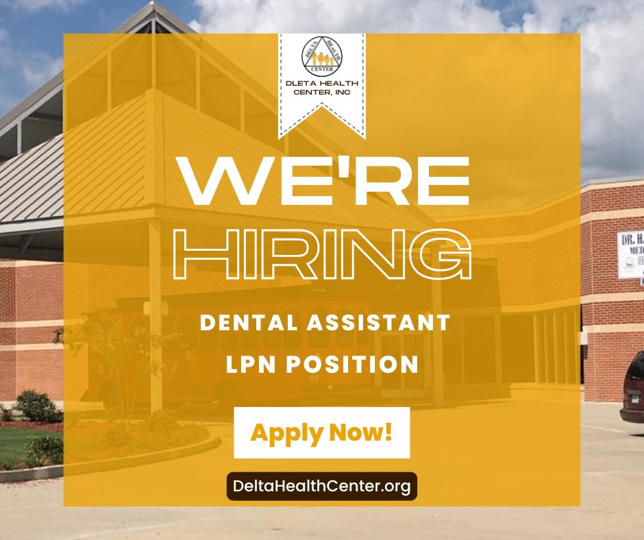 📢 Delta Health Center is Hiring!
We are seeking qualified candidates who are committed to making a difference and serving the community. Join our team in the following areas:

If you’re passionate about quality care and community service, we encourage you to apply.