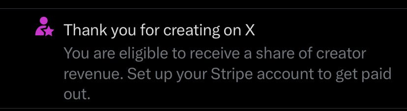 Just got monetized on X 
Finally i’m getting paid for my nonsense 🤣
I wan to thank every mfer who supported me and specially the king @adam23eva 
Last but not least i wanna thank me for keep grinding all day all night ✌️