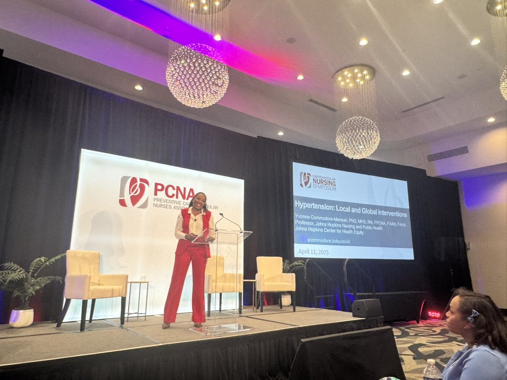 Diana Baptiste DNP, RN, CNE, FPCNA, FAAN (@baptistediana) on Twitter photo <a href="/JHUNursing/">Hopkins Nursing</a> Associate Dean of Research- Dr. <a href="/ycommodore/">Yvonne Commodore-Mensah, PhD, MHS, RN</a> presents on Local and Global Interventions for Hypertension at the <a href="/HeartNurses/">Preventive Cardiovascular Nurses Association</a> #PCNA2025 Annual Symposium. <a href="/JHUNursing/">Hopkins Nursing</a> Associate Dean of Research- Dr. <a href="/ycommodore/">Yvonne Commodore-Mensah, PhD, MHS, RN</a> presents on Local and Global Interventions for Hypertension at the <a href="/HeartNurses/">Preventive Cardiovascular Nurses Association</a> #PCNA2025 Annual Symposium.