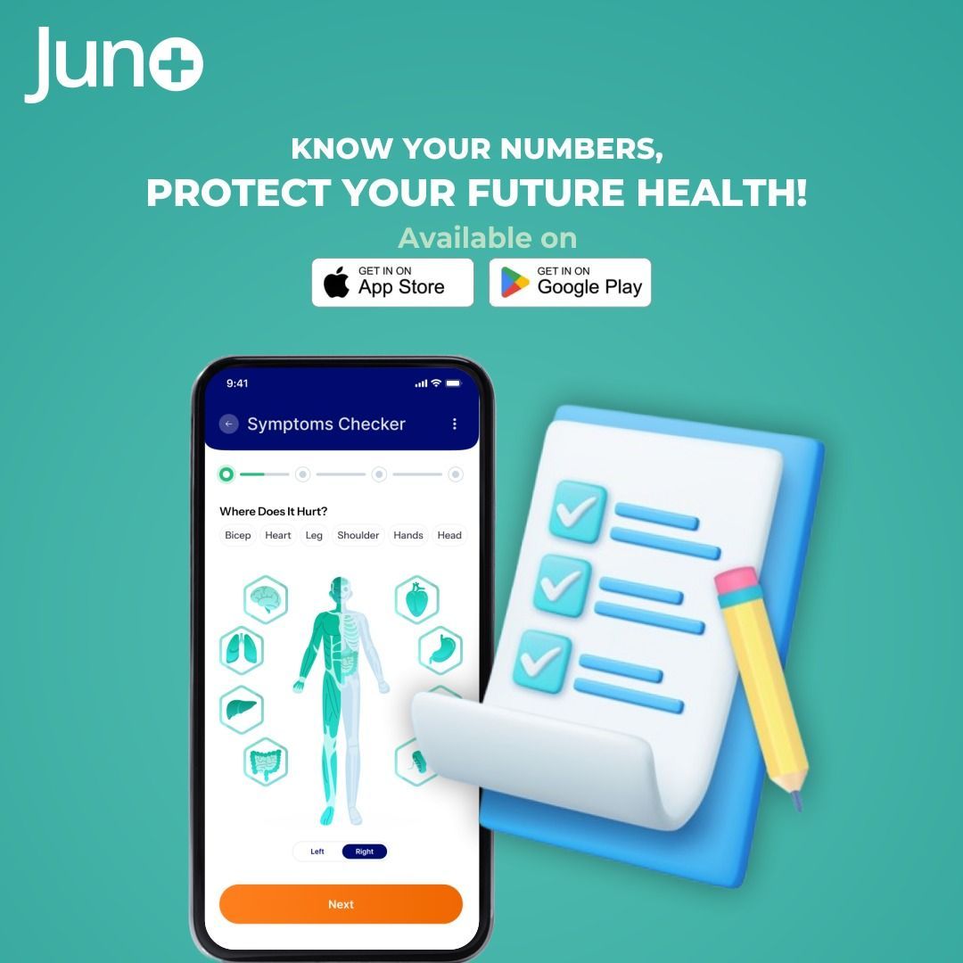 Juno_Health_App's tweet photo. Your health matters.
Knowing your numbers like blood pressure, sugar and cholesterol.
They can help you prevent future health problems. 
Start today. Stay safe.
#HealthIsWealth #WellnessTips https://t.co/LRpDdXIOej