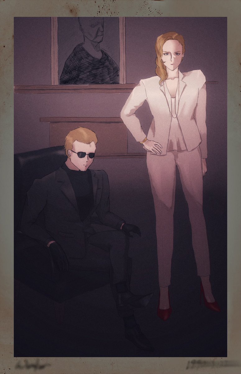HamsterMene's tweet photo. #ResidentEvil #AlbertWesker #AlexWesker  #バイオハザード #アルバート・ウェスカー 
壞男人，壞女人

企圖依靠濾鏡掩蓋糟糕的畫工😭💔 https://t.co/BdI7zBlU0G
