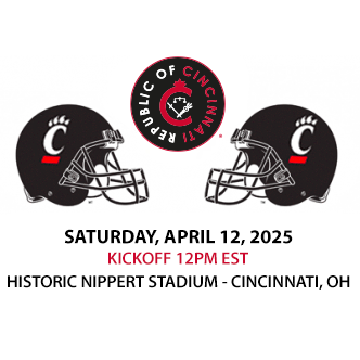 RepOfCincinnati's tweet photo. 🟥⬛️ 2025 #Bearcats Spring Game tailgate ⬛️🟥

🔴 Arrival 9:30am, setup by 10am
🔴 Cleanup by 11:45am, kickoff at noon
🔴 Tailgate spread of wings/ribs/chips + @CincyLight &amp; water

Full details:
https://t.co/tC0MReZ97u https://t.co/BfbYFHwO7O