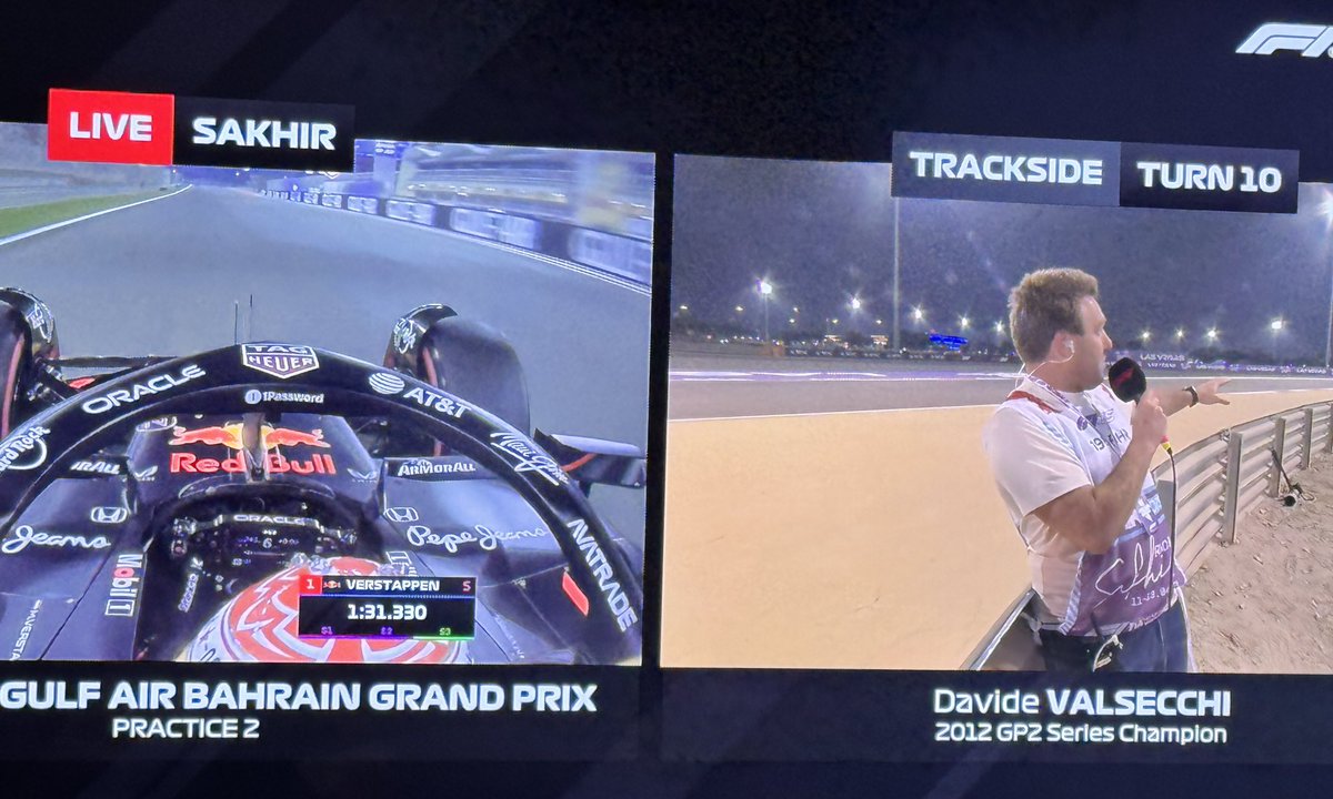 bercarius's tweet photo. Sounds enthusiastic but I don’t understand a word from this guy.
#BahrainGP #F1TV #F1 https://t.co/HWQbGq9721