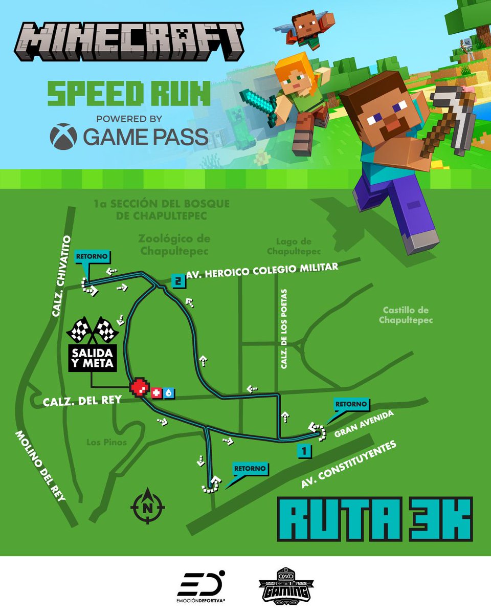 emocionD's tweet image. ¡Es hora de minar!

¡Prepárate para las rutas más épicas de Minecraft Speed Run este 13 de abril! Corre o camina en un recorrido único en el Bosque de Chapultepec.

¡No olvides que los menores de edad deben ir acompañados! 

⛏ ¡Hay un Enderman detrás de ti, corre!

#MinecraftRun