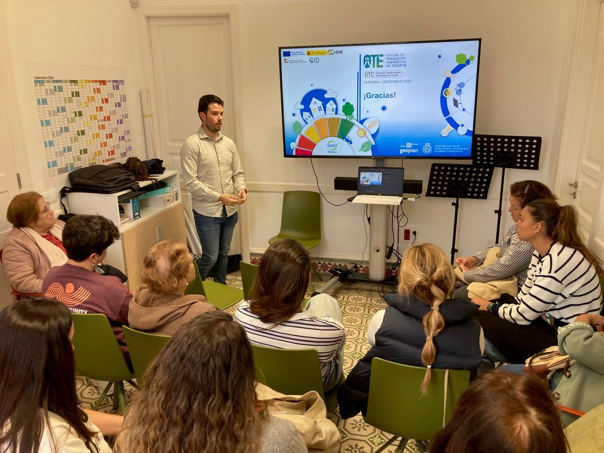 MedioNaturalTF's tweet photo. 🌱 Esta semana cerramos el Programa de Personas + Sostenibles en La Victoria y Santa Úrsula, con talleres sobre energías renovables y sostenibilidad ♻️

💡 Gracias a @gesplan_sa y la Oficina de Transición Energética.
Pronto llega a nuevos municipios… ¡atentos! https://t.co/xIsGOGPNQH