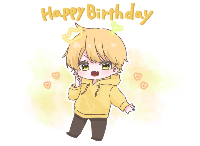 - ̗̀ ✧ ʜᴀᴘᴘʏ ʙɪʀᴛʜᴅᴀʏ ✧  ̖́-元気の擬人化さん!いつも笑顔をありがと〜!!#からつけあっきぃ誕生祭2025 #からあげあっきぃ見ろ #あっきいらすと 