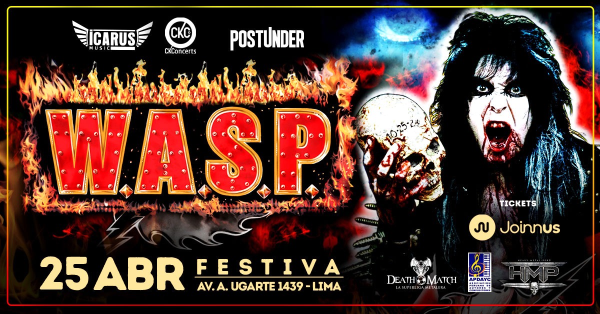 🤘🤘WASP EN LIMA🤘🤘
La espera termino,venta 🎟️ <a href="/joinnus/">Joinnus</a> 
Moving Sound de Gal.Brasil
Eclipse Rec. de Miraflores
