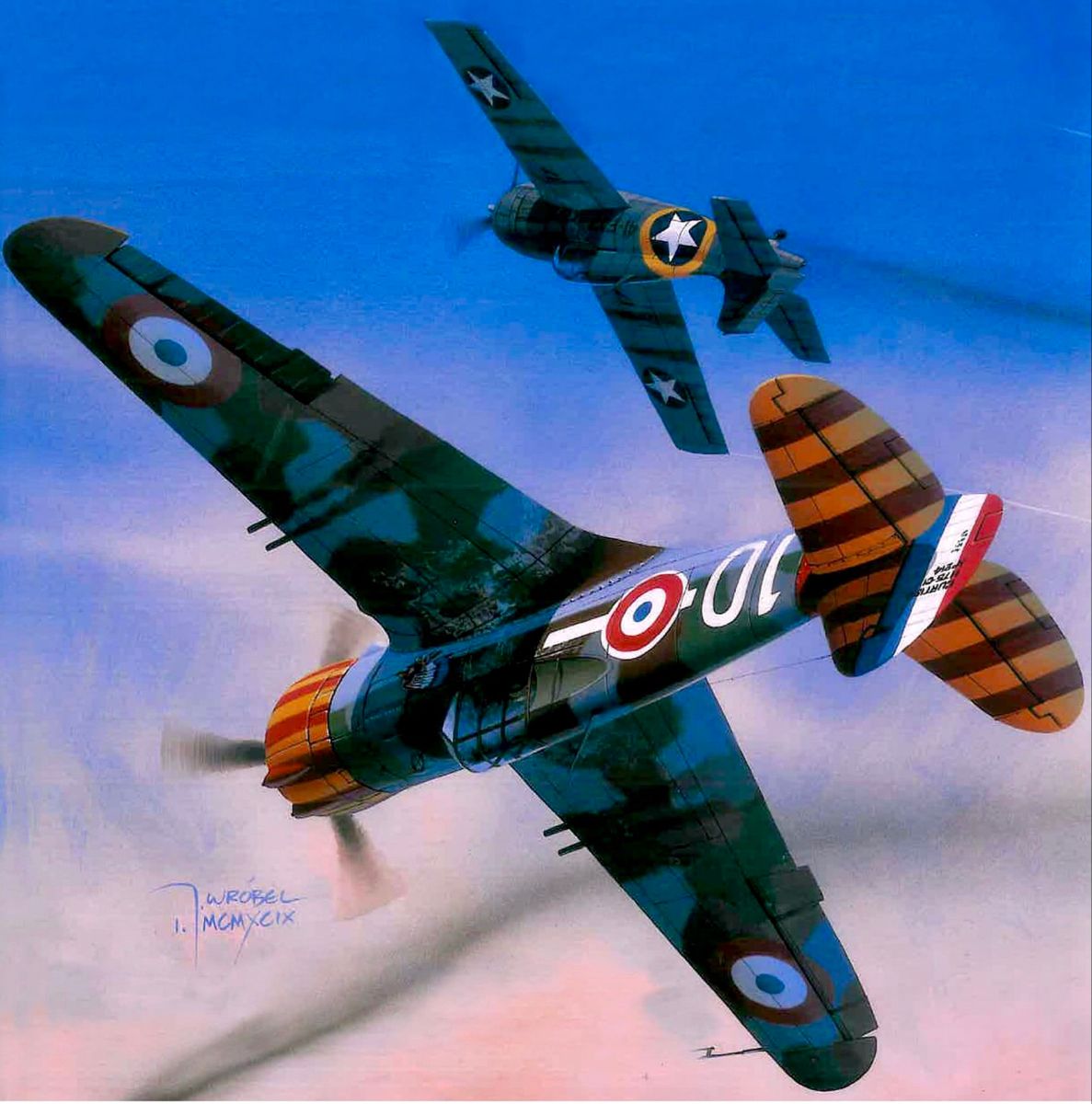 theaviationart's tweet photo. 'Dogfight Double'

Wildcat and Hawk 75

Artist: Jaroslaw Wróbel

#Wildcat #Hawk75 #fighteraircraft #theaviationart #theaviationartofficial
#Paintings #Artwork #Airplane #Planes #warbird #carrierplanes #militaryhistory #fighteraircraft
#aviationpic #airforce #flight #plane https://t.co/UHLrgj9m5r