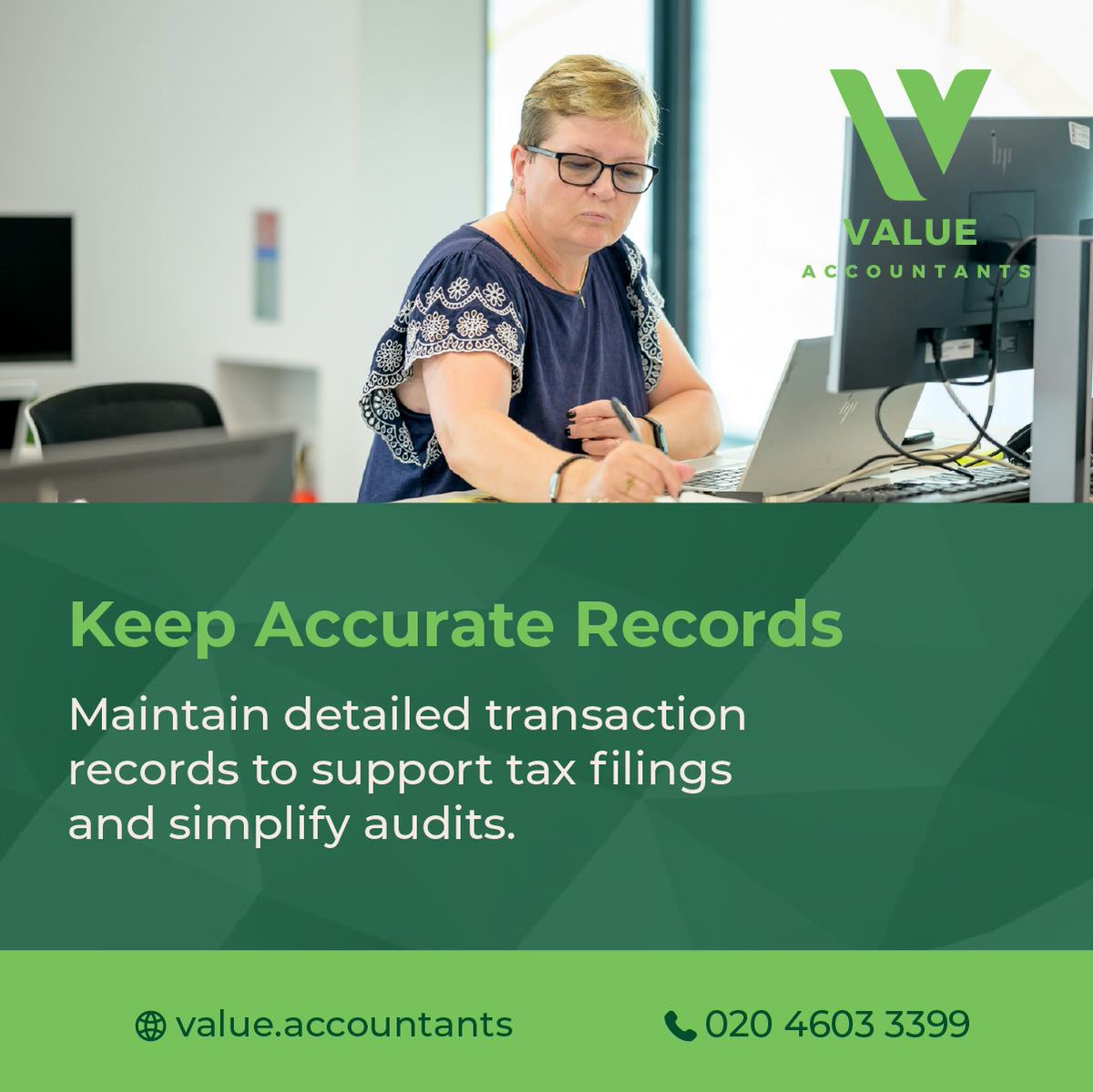 🌟Keep calm &amp; log on! At Value Accountants, we know the ledger life isn't just about spreadsheets—it's your peace of mind during an HMRC audit. 📖✨ Simplify filings &amp; spot savings with us. Ready to get your records straight? Drop us a line! 📞 #TaxSimplified #ValueAccountants
