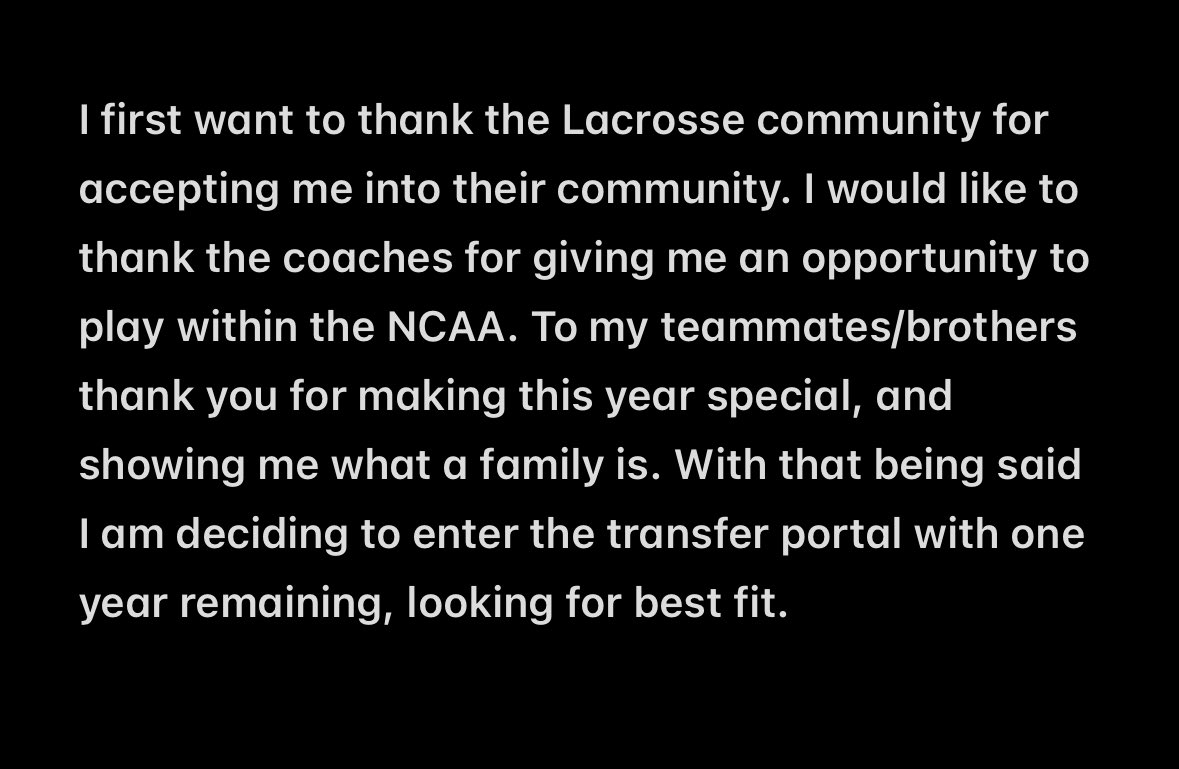 Thank you LAX, deciding to enter portal for other options. 
UWL (2024-2025 stats): 11ppg, WIAC honorable all mention.
BRYANT &amp; STRATTON (2023-2024 stats): 21.3ppg, 3rd team all American for d2 juco