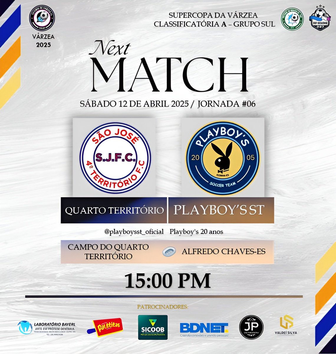 playboysst's tweet photo. 🐰 Amanhã tem Playboy's!!! O maior do município de Iconha-ES. 🐰

🆚️ Quarto Território 
🏆 Supercopa da várzea 
🎯 6° Rodada 
🏟 Campo de Quarto Território 
⏰️ 15 Horas 
📅 12 de Abril 

#avanteplayboys🐰🔥 

#iconha #futeboldevárzea #futeboliconhence #futebolcapixaba https://t.co/KJxIDBMpQp