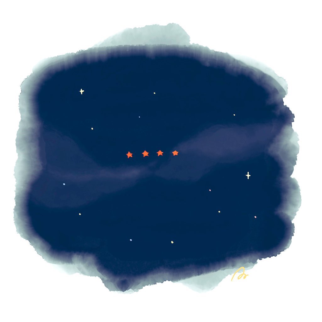 「迷ったとき、立ち止まったとき、指標となってくれるあの星は、4人で鳴らす音でできて」|あさひな。のイラスト