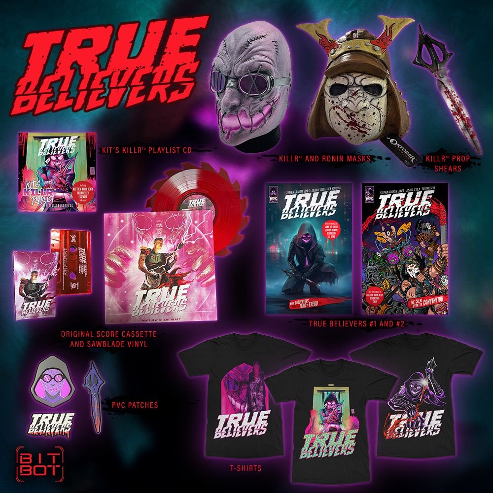 Dive into the twisted world of True Believers, the slasher comic series by Stephen Graham Jones and Joshua Viola. Featuring cameos from Jamie Lee Curtis, R.L. Stine, GWAR, and more, it's a blood-soaked love letter to horror fandom.​

Now, you can wear your allegiance with our