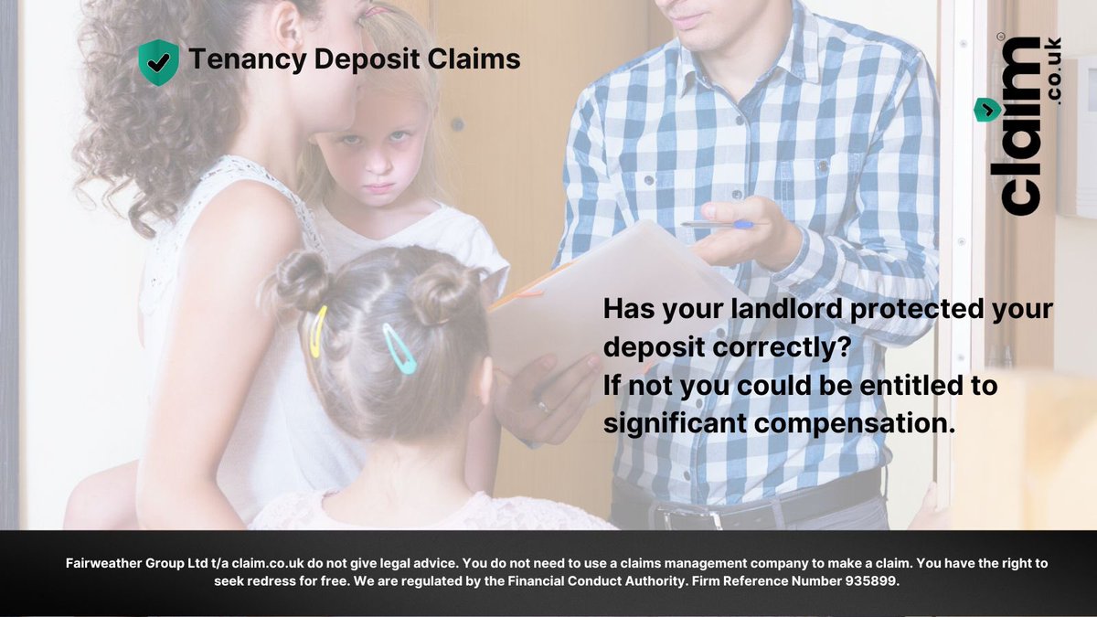 You could claim compensation with our panel of tenancy deposit claim experts if your landlord has failed to protect your deposit correctly.
⁠
Contact us today to find out more.⁠
⁠
⁠
Fairweather Group Ltd t/a claim.co.uk do not give legal advice.

You do not need